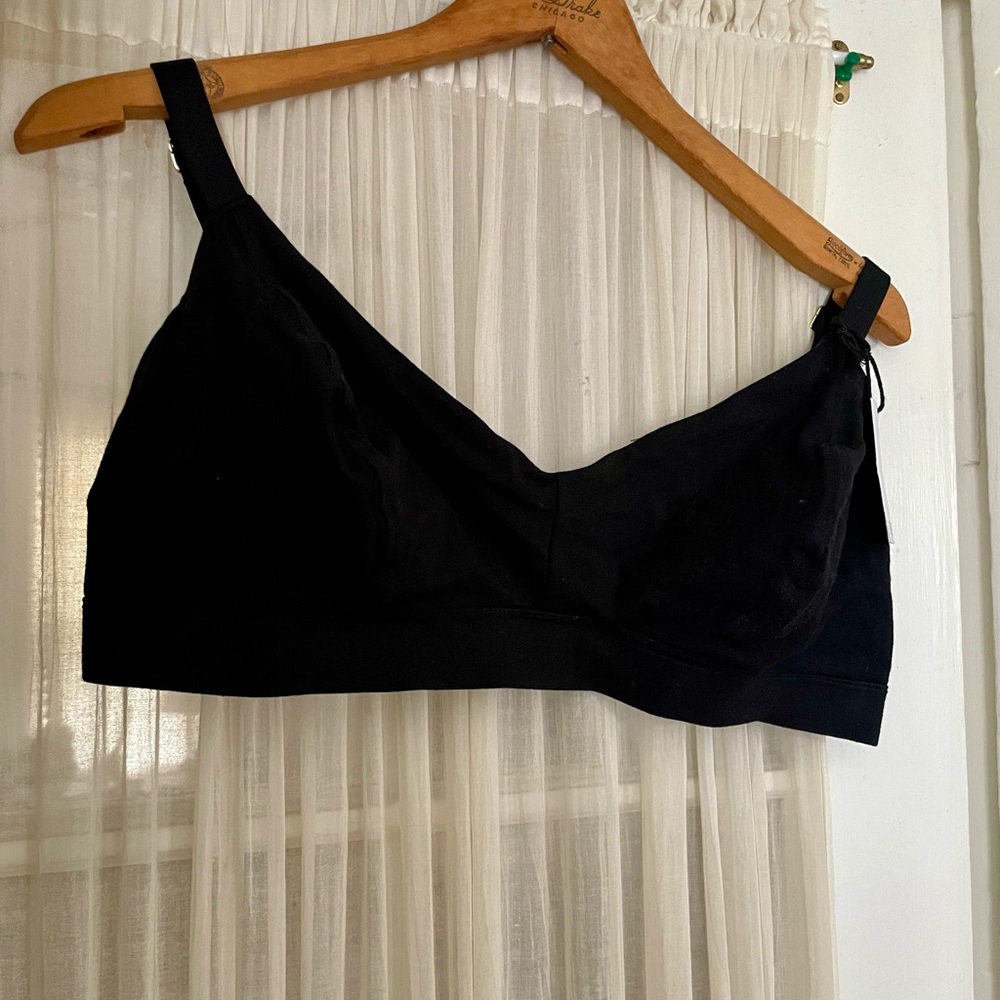 Subset Organic Cotton Triangle Soft Bra in Carbon (XL+)